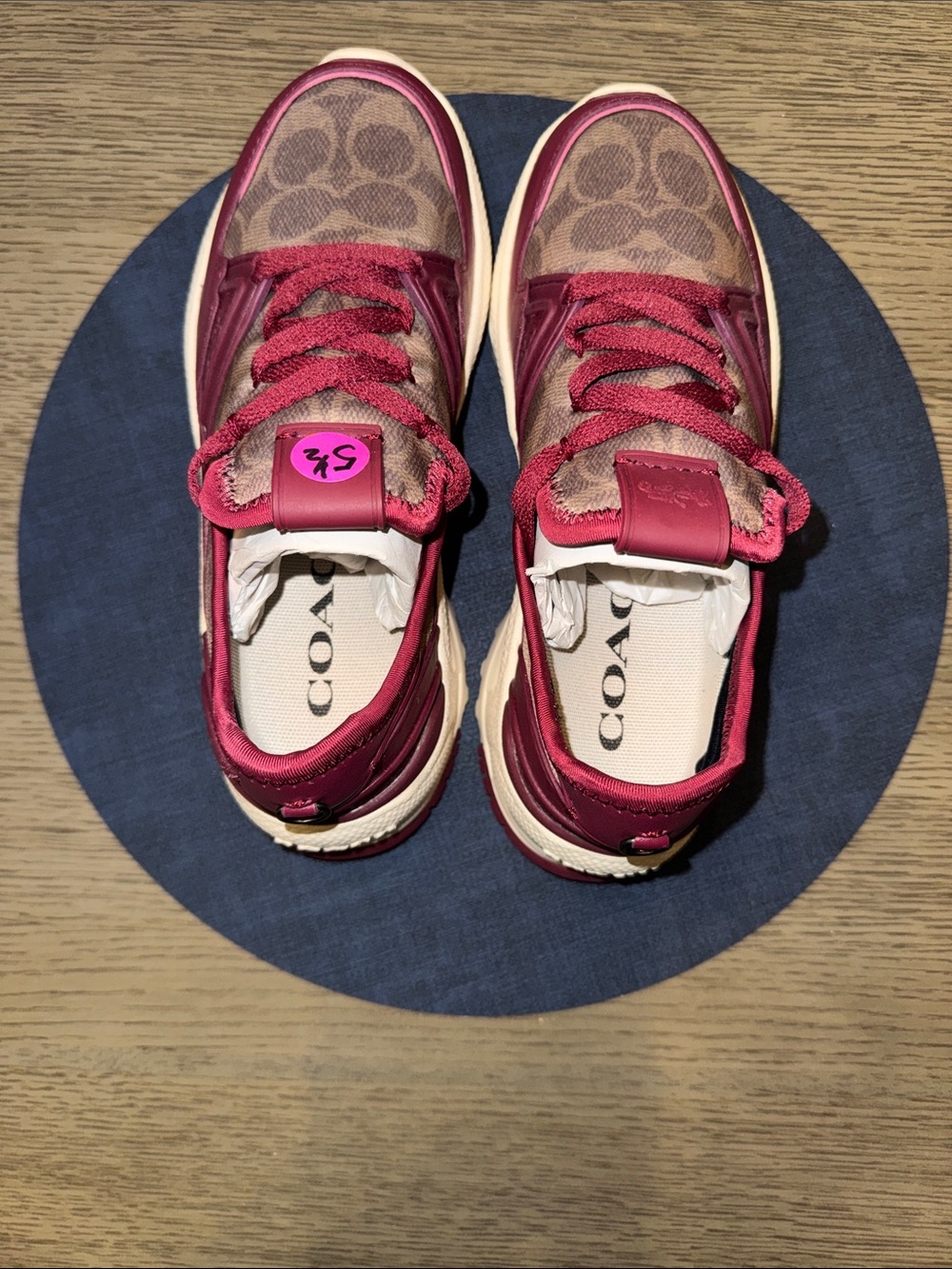 Coach Burgundy Signature Logo Sneakers